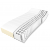 Łóżko kontynentalne z materacem, kremowe, ekoskóra 80x200 cm