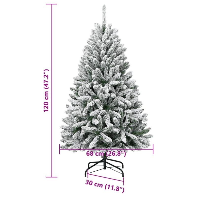 Sztuczna choinka zawiasowa, ośnieżona, 120 cm