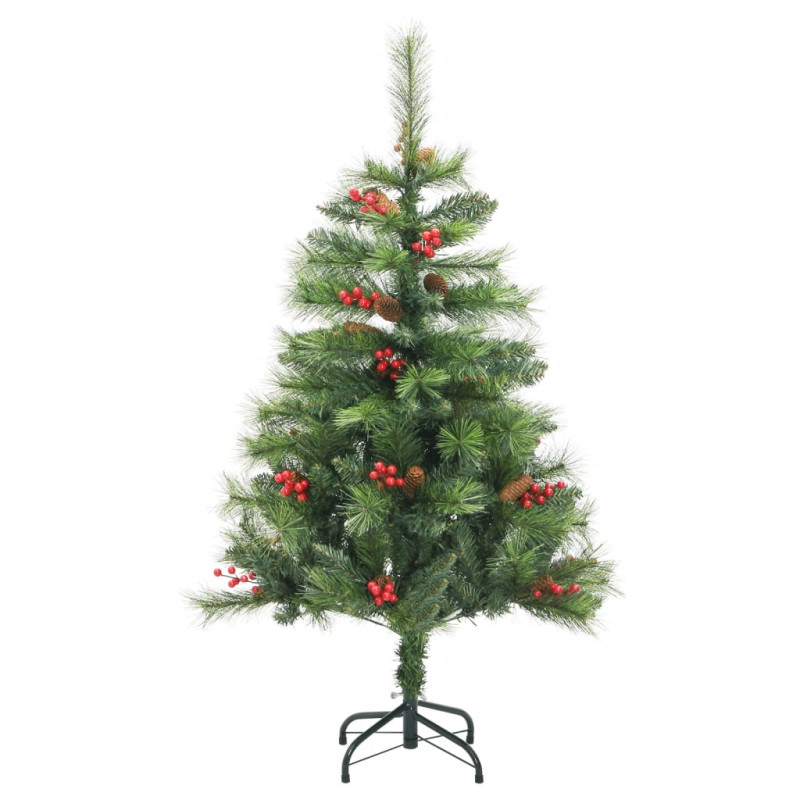Sztuczna choinka na zawiasach, z szyszkami i jagodami, 120 cm