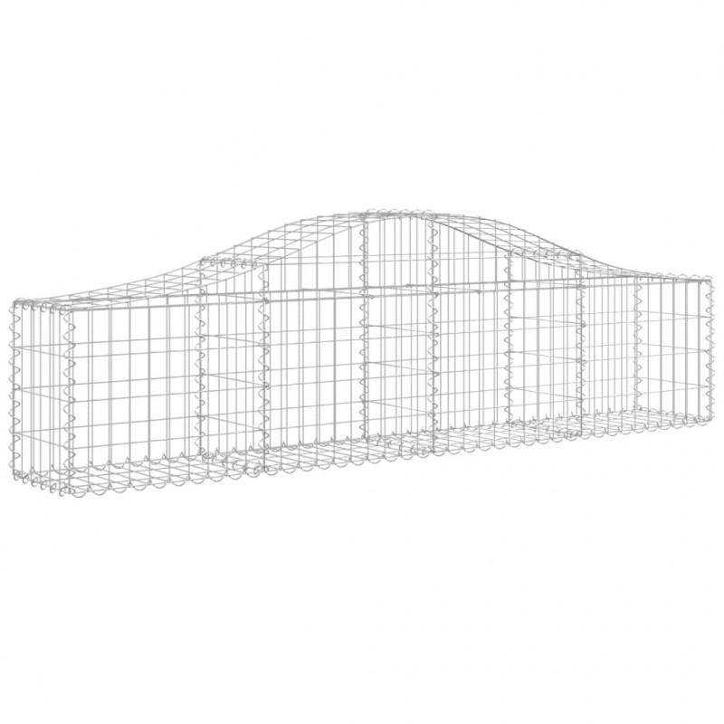 Kosze gabionowe, 5 szt, 200x30x40/60 cm, galwanizowane żelazo