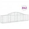 Kosze gabionowe, 12 szt, 200x30x40/60 cm, galwanizowane żelazo