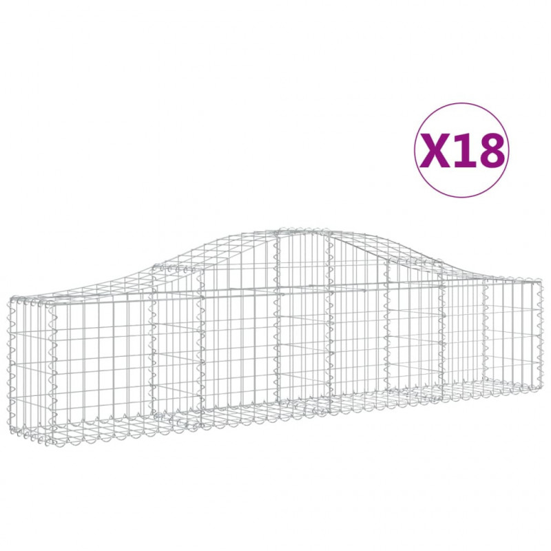 Kosze gabionowe, 18 szt, 200x30x40/60 cm, galwanizowane żelazo