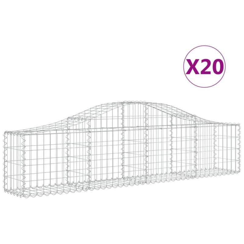 Kosze gabionowe, 20 szt, 200x30x40/60 cm, galwanizowane żelazo