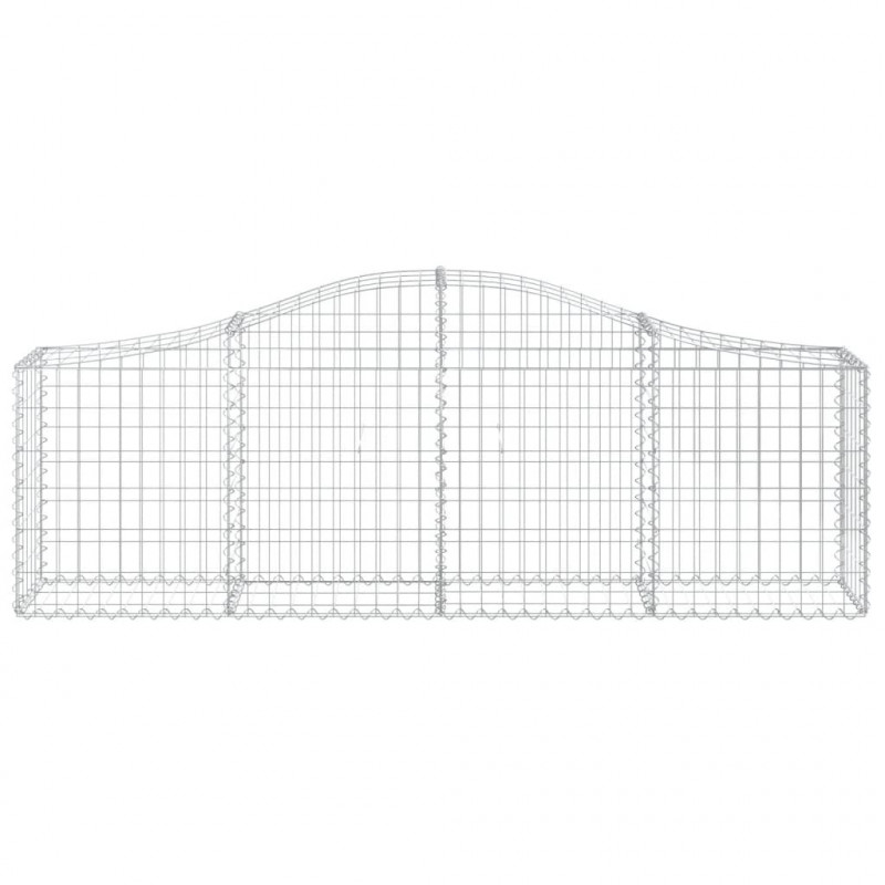 Kosze gabionowe, 11 szt, 200x30x60/80 cm, galwanizowane żelazo