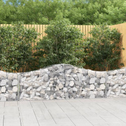 Kosze gabionowe, 14 szt, 200x30x60/80 cm, galwanizowane żelazo