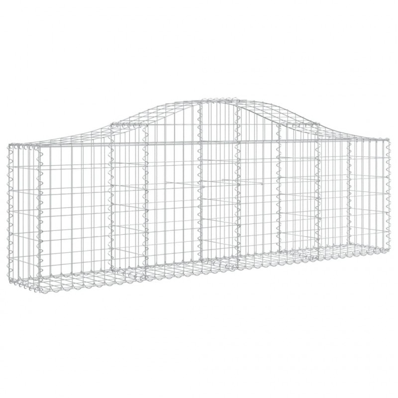 Kosze gabionowe, 15 szt, 200x30x60/80 cm, galwanizowane żelazo