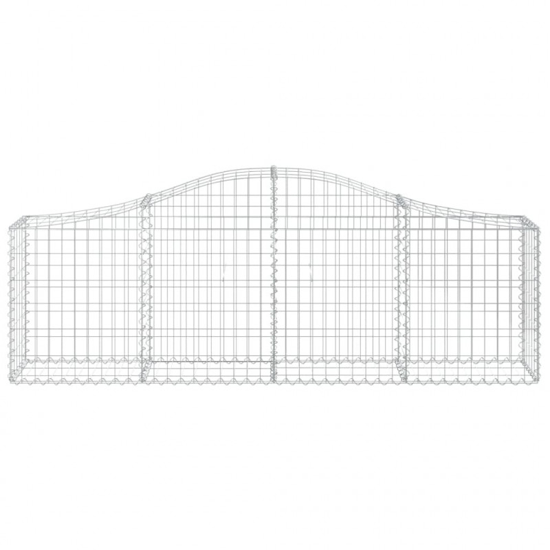 Kosze gabionowe, 25 szt, 200x30x60/80 cm, galwanizowane żelazo
