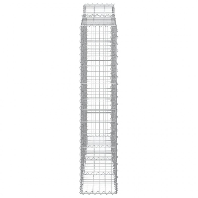 Kosze gabionowe, 6 szt, 200x30x140/160 cm, galwanizowane żelazo