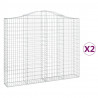 Kosze gabionowe, 2 szt, 200x30x160/180 cm, galwanizowane żelazo