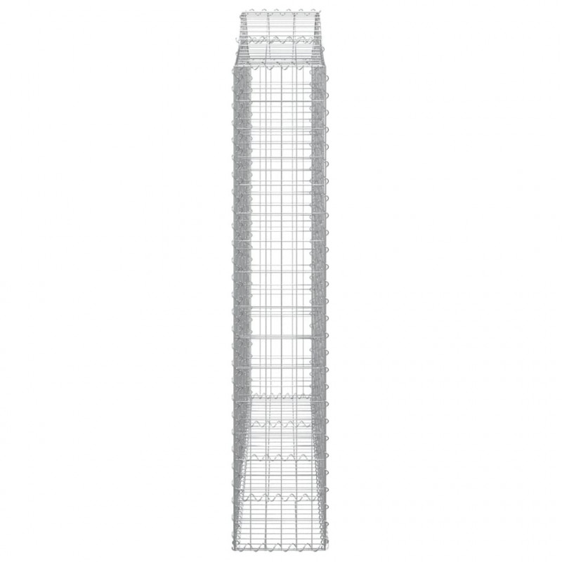 Kosze gabionowe, 2 szt, 200x30x160/180 cm, galwanizowane żelazo