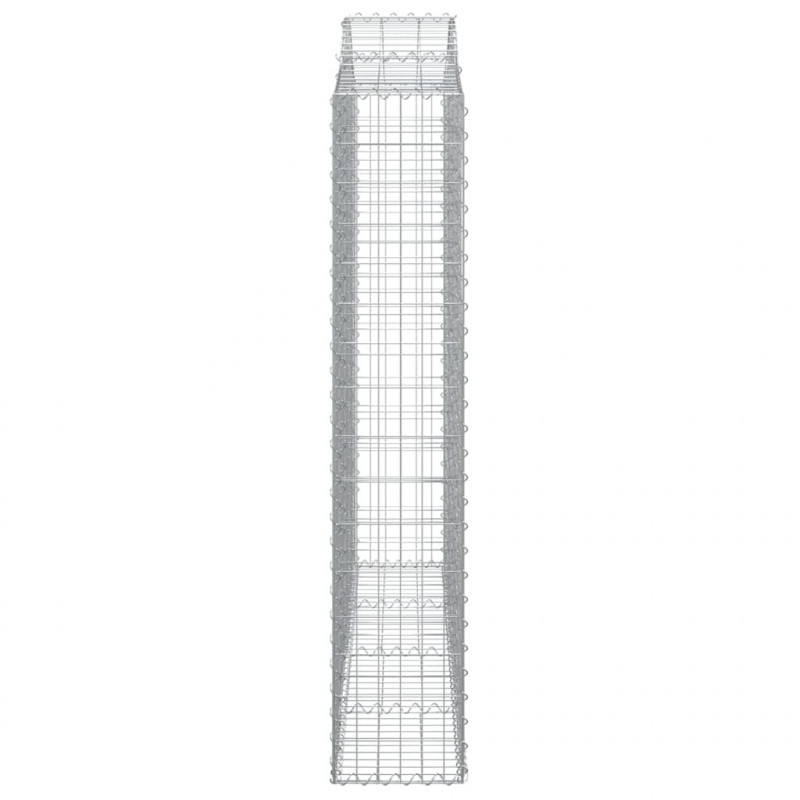 Kosze gabionowe, 4 szt, 200x30x160/180 cm, galwanizowane żelazo