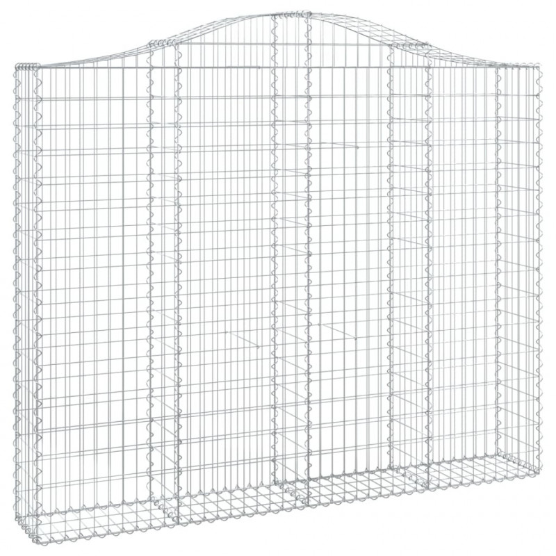 Kosze gabionowe, 6 szt, 200x30x160/180 cm, galwanizowane żelazo