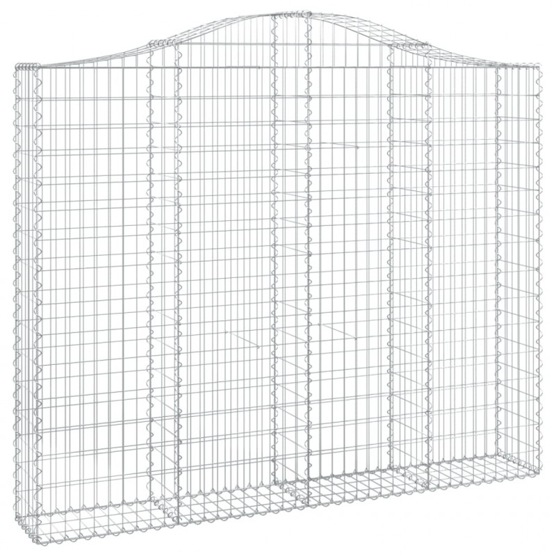 Kosze gabionowe, 7 szt, 200x30x160/180 cm, galwanizowane żelazo
