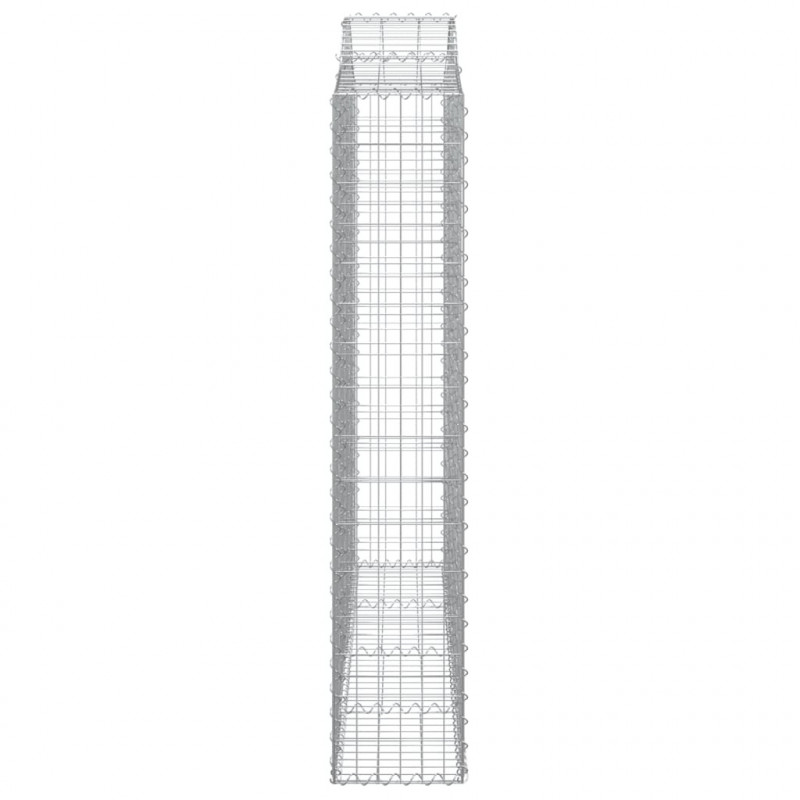 Kosze gabionowe, 7 szt, 200x30x160/180 cm, galwanizowane żelazo