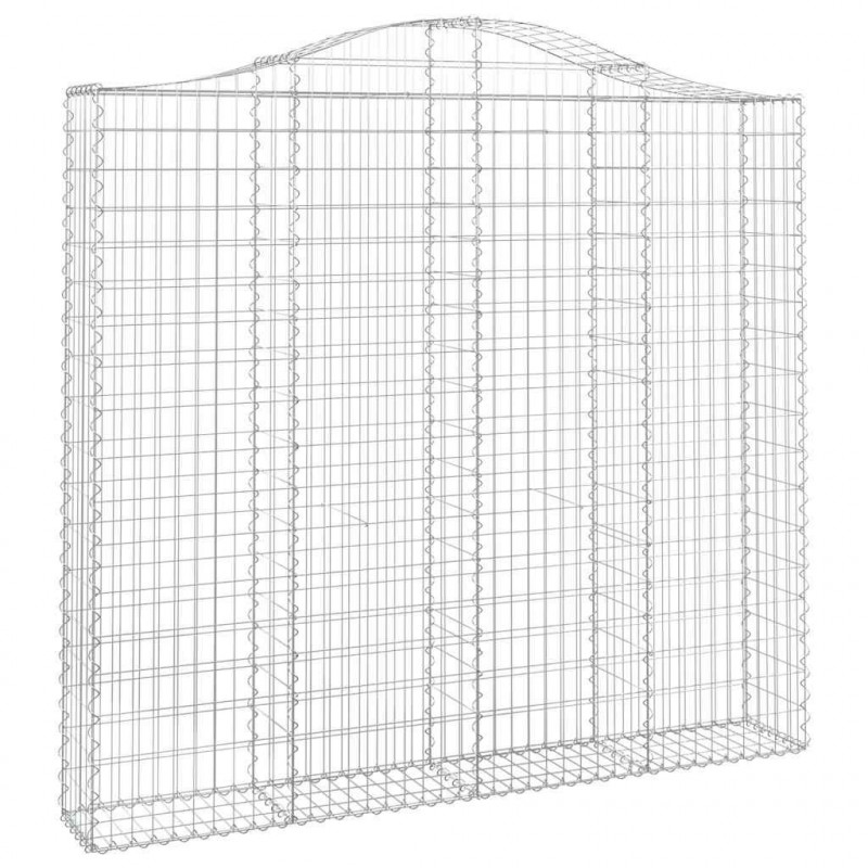 Kosze gabionowe, 7 szt, 200x30x180/200 cm, galwanizowane żelazo