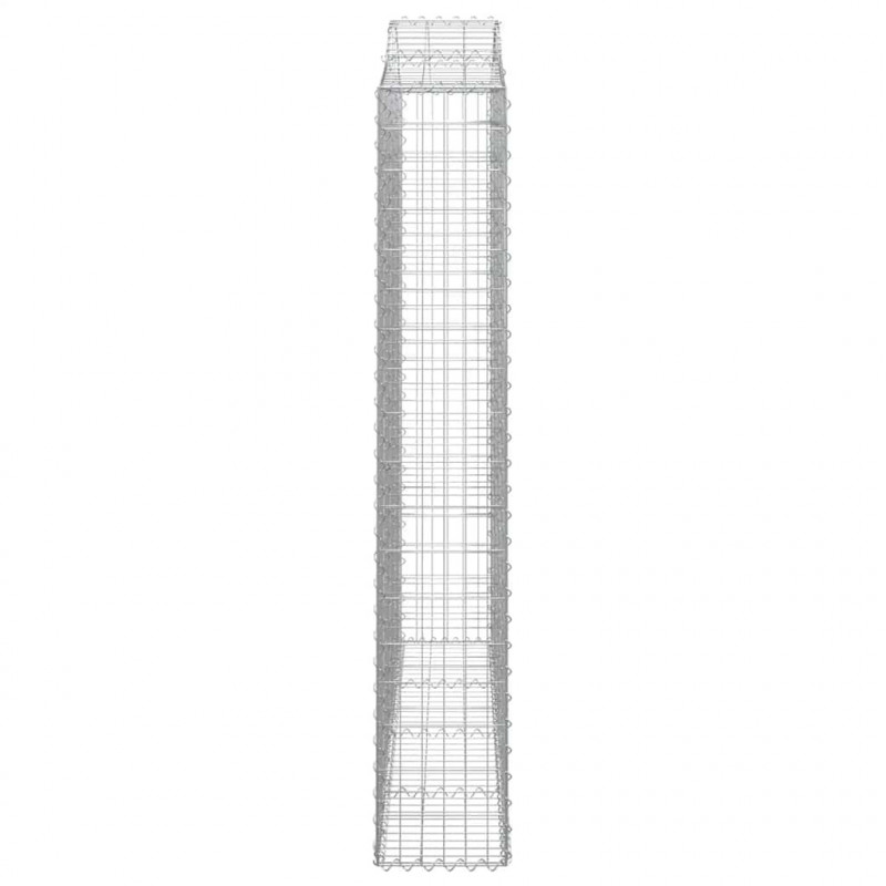 Kosze gabionowe, 7 szt, 200x30x180/200 cm, galwanizowane żelazo