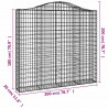 Kosze gabionowe, 7 szt, 200x30x180/200 cm, galwanizowane żelazo