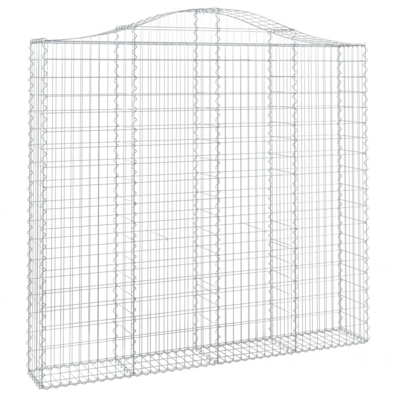 Kosze gabionowe, 8 szt, 200x30x180/200 cm, galwanizowane żelazo