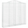Kosze gabionowe, 9 szt, 200x30x180/200 cm, galwanizowane żelazo