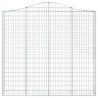 Kosze gabionowe, 9 szt, 200x30x180/200 cm, galwanizowane żelazo