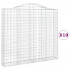 Kosze gabionowe, 10 szt, 200x30x180/200cm, galwanizowane żelazo