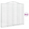 Kosze gabionowe, 12 szt, 200x30x180/200cm, galwanizowane żelazo