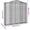 Kosze gabionowe, 12 szt, 200x30x180/200cm, galwanizowane żelazo