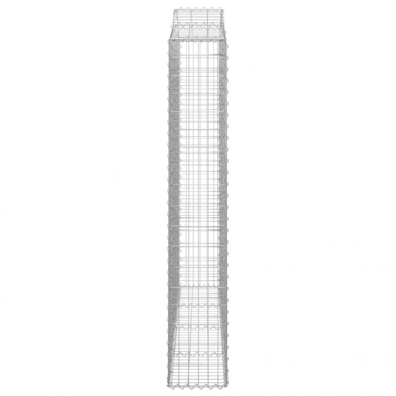 Kosze gabionowe, 13 szt, 200x30x180/200cm, galwanizowane żelazo