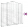 Kosze gabionowe, 18 szt, 200x30x180/200cm, galwanizowane żelazo