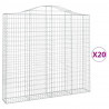 Kosze gabionowe, 20 szt, 200x30x180/200cm, galwanizowane żelazo