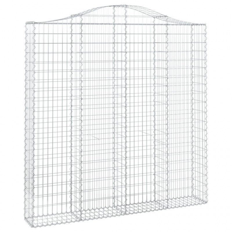 Kosze gabionowe, 3 szt, 200x30x200/220 cm, galwanizowane żelazo