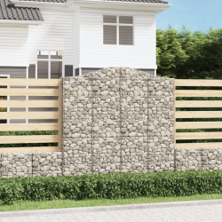Kosze gabionowe, 4 szt, 200x30x200/220 cm, galwanizowane żelazo