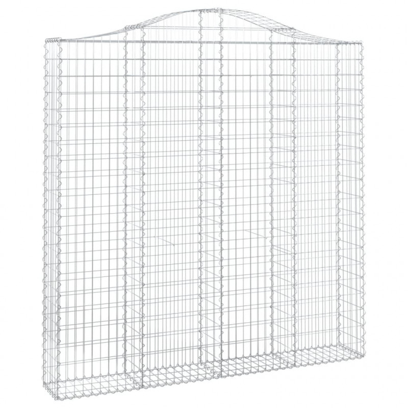 Kosze gabionowe, 4 szt, 200x30x200/220 cm, galwanizowane żelazo