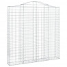 Kosze gabionowe, 4 szt, 200x30x200/220 cm, galwanizowane żelazo
