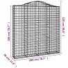 Kosze gabionowe, 8 szt, 200x30x200/220 cm, galwanizowane żelazo