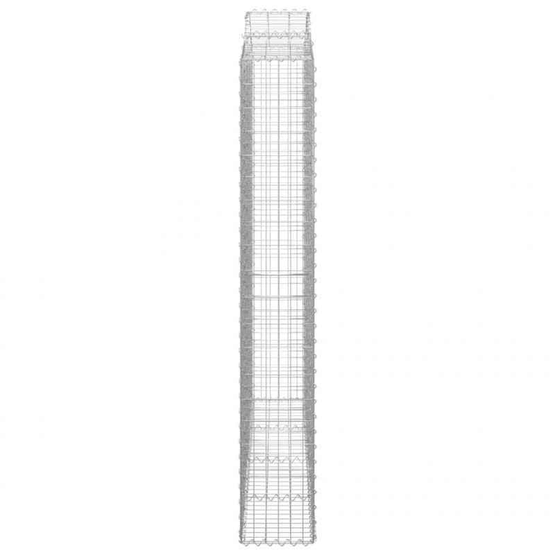 Kosze gabionowe, 9 szt, 200x30x200/220 cm, galwanizowane żelazo