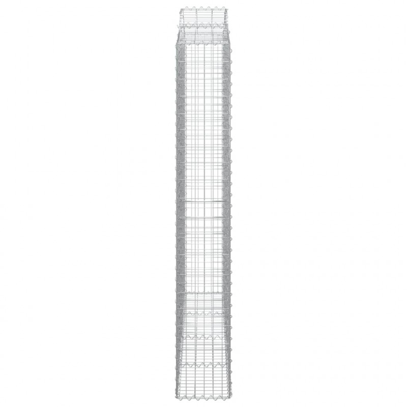 Kosze gabionowe, 10 szt, 200x30x200/220cm, galwanizowane żelazo
