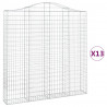 Kosze gabionowe, 13 szt, 200x30x200/220cm, galwanizowane żelazo