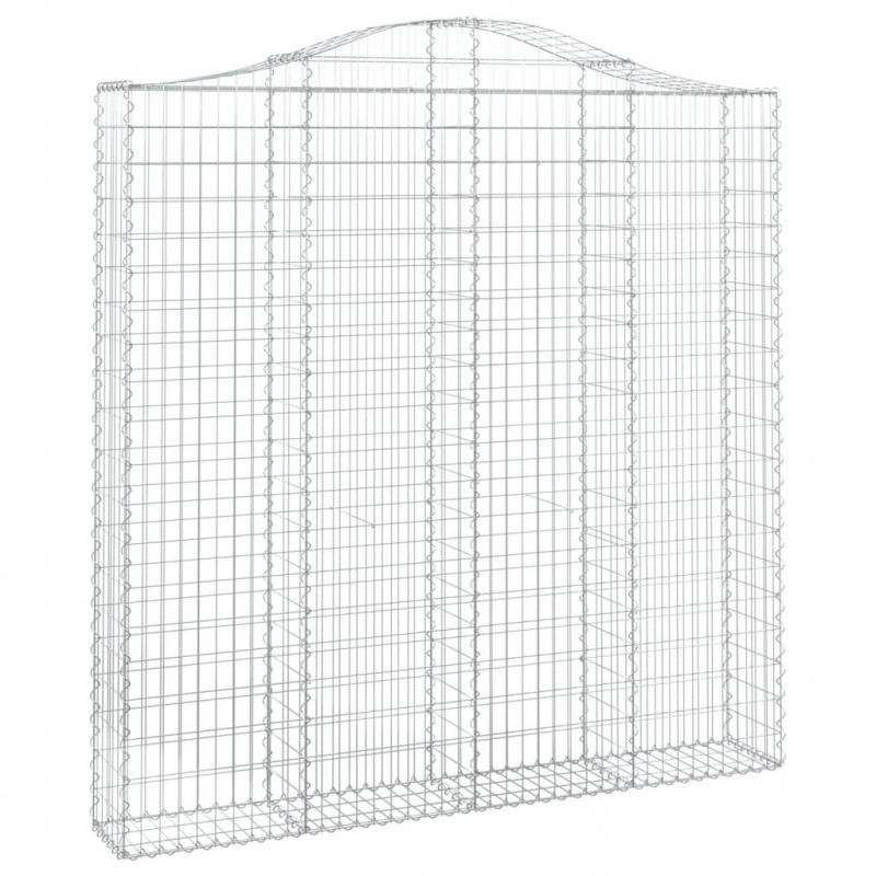 Kosze gabionowe, 13 szt, 200x30x200/220cm, galwanizowane żelazo