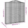 Kosze gabionowe, 13 szt, 200x30x200/220cm, galwanizowane żelazo