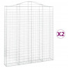 Kosze gabionowe, 2 szt, 200x30x220/240 cm, galwanizowane żelazo