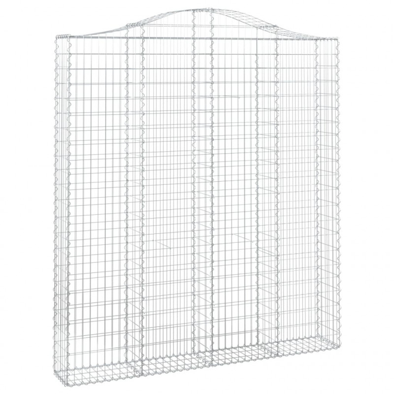 Kosze gabionowe, 2 szt, 200x30x220/240 cm, galwanizowane żelazo