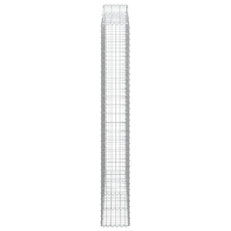 Kosze gabionowe, 2 szt, 200x30x220/240 cm, galwanizowane żelazo