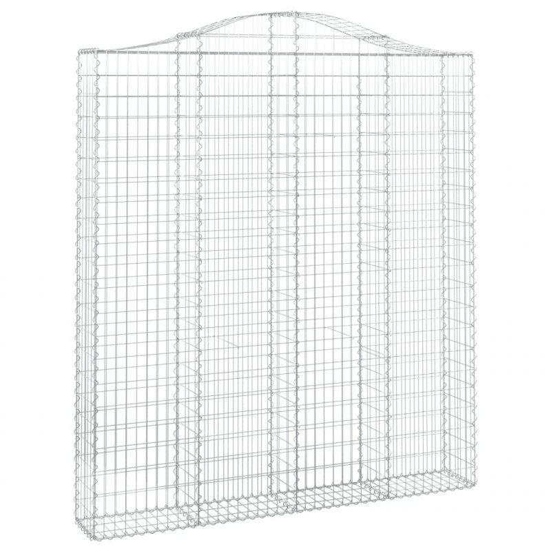 Kosze gabionowe, 3 szt, 200x30x220/240 cm, galwanizowane żelazo