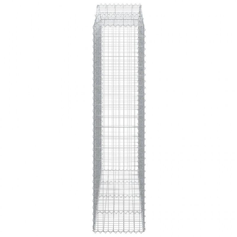 Kosze gabionowe, 4 szt, 200x50x200/220 cm, galwanizowane żelazo