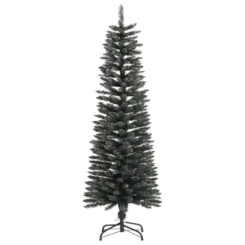 Sztuczna, smukła choinka ze stojakiem, zielona, 120 cm, PVC