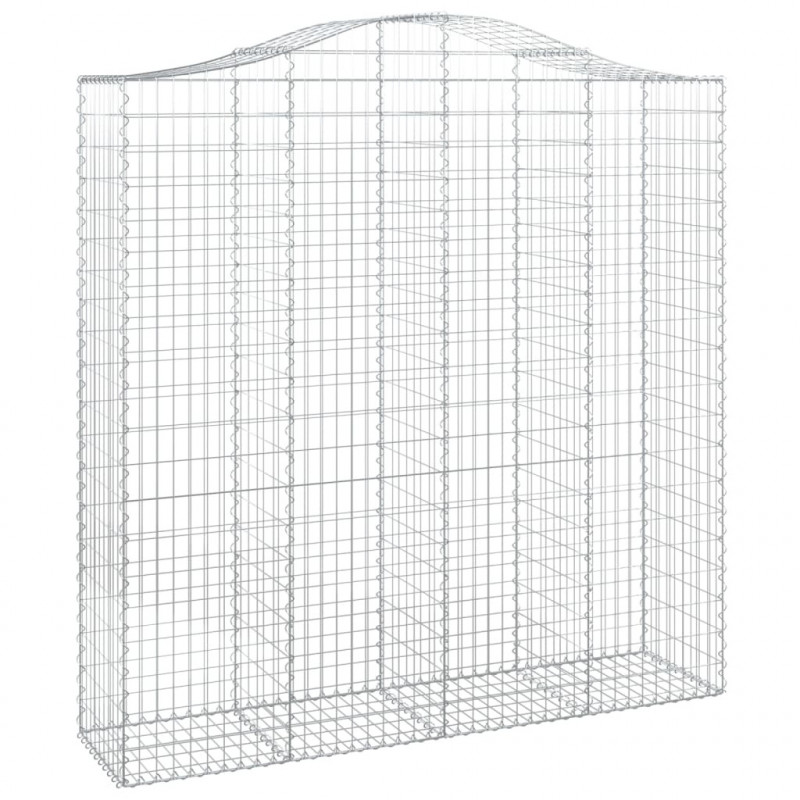 Kosze gabionowe, 5 szt, 200x50x200/220 cm, galwanizowane żelazo