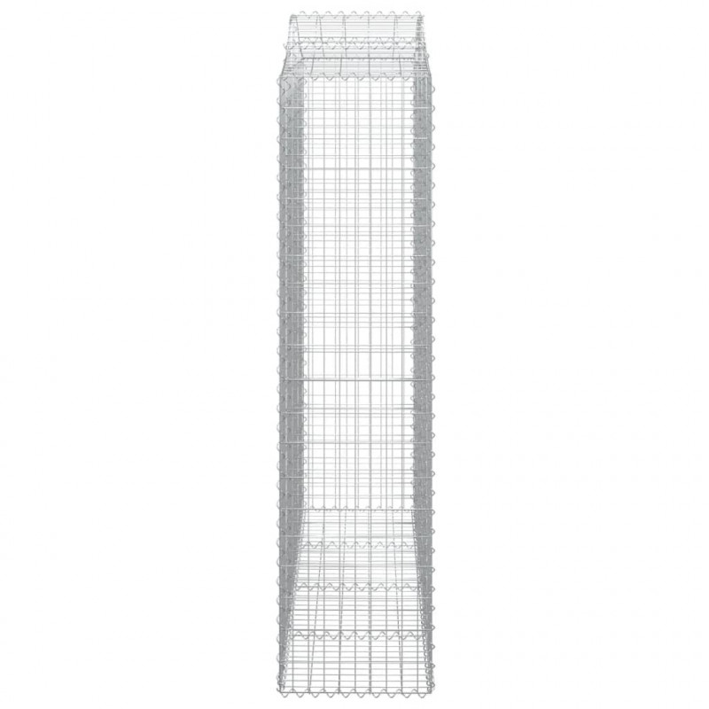 Kosze gabionowe, 6 szt, 200x50x200/220 cm, galwanizowane żelazo