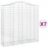 Kosze gabionowe, 7 szt, 200x50x200/220 cm, galwanizowane żelazo