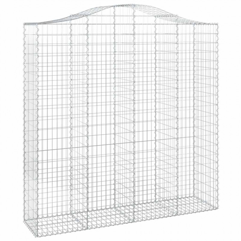 Kosze gabionowe, 8 szt, 200x50x200/220 cm, galwanizowane żelazo
